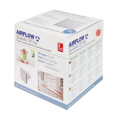 Airflow QuietAir QT150VS 150mm Extractor Fan - 78l/s Flow - Quiet, High ...