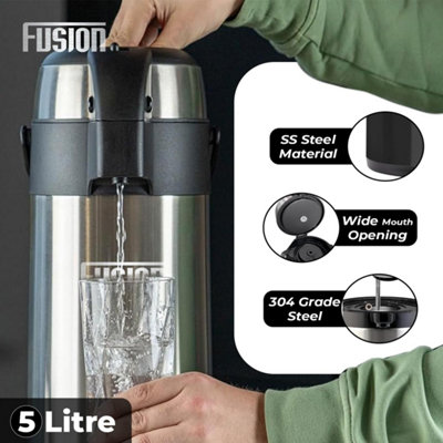 Airpot Flask 5L Double Wall Insulated Thermal Coffee Carafe with Pump  Action Stainless Steel Insulated Vacuum