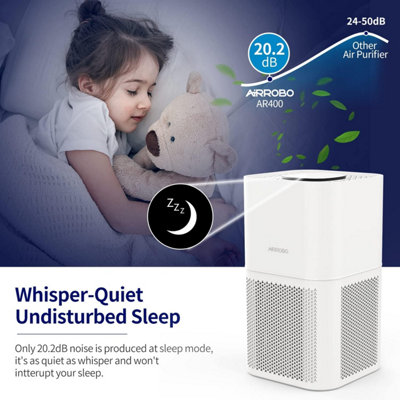 AIRROBO Air Purifier for Bedroom & Home Quiet Bladeless Fan HEPA Filter Air Purifier for Pollen, Dust, Smoke, Odours and Pet Smell