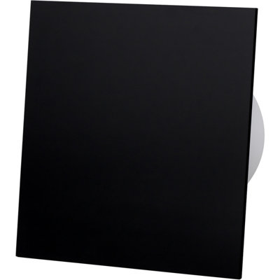 AirRoxy Black Acrylic Glass Front Panel 100mm Timer Extractor Fan for Wall Ceiling Ventilation