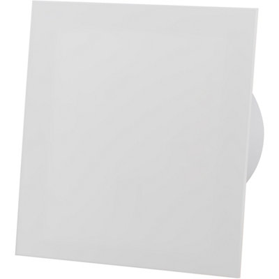AirRoxy Matte White Acrylic Glass Front Panel 100mm Timer Extractor Fan for Wall Ceiling Ventilation
