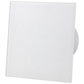 AirRoxy Matte White Glass Front Panel 100mm Standard Extractor Fan for Wall Ceiling Ventilation