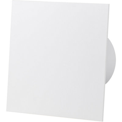 AirRoxy Shiny White Acrylic Glass Front Panel 100mm Standard Extractor Fan for Wall Ceiling Ventilation Price Comparisons | Compare The Build