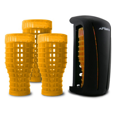 Airsenz Passive Black Gel Air Freshener with 3 Mango Refills