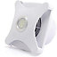 Airtech 4" 100mm Extractor Fan with LED Light Bulb lamp, Wall Exhaust for Bathroom Bedroom