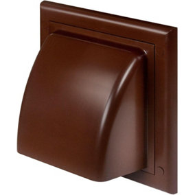 AirTech Cowl Gravity Flap Wall Non-Return Valve Cowl Duct Cover Air Vent Grille 100 duct opening brown