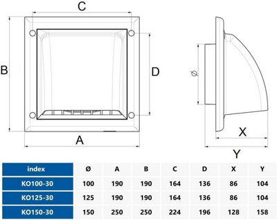 AirTech Cowl Gravity Flap Wall Non-Return Valve Cowl Duct Cover Air Vent Grille 100 duct opening brown
