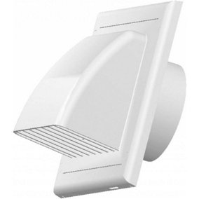 AirTech Ducting Cowled Gravity Flap 150mm / 6" Outlet Cowl Air Vent Grille with Non Return Valve / Backdraft Shutter