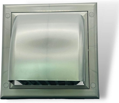 AirTech Grey Air Vent Grille Gravity Flap External Ventilation Cover Ducting (Cowl) 4" (100MM)