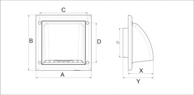 AirTech Grey Air Vent Grille Gravity Flap External Ventilation Cover Ducting (Cowl) 4" (100MM) - 4