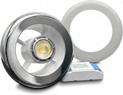 AirTech LED 3W Light with 4" Chrome White Grille and Transformer (3W)