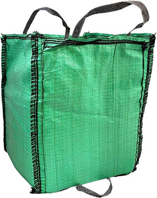 AirTech-UK 10 x Green Garden Waste Bags 120 Litres (45 x 45 x 56) cm Industrial Woven Polypropylene Material  Lawn and Garden