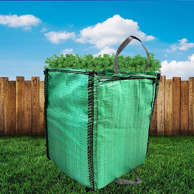 AirTech-UK 10 x Green Garden Waste Bags 120 Litres (45 x 45 x 56) cm Industrial Woven Polypropylene Material  Lawn and Garden - 3