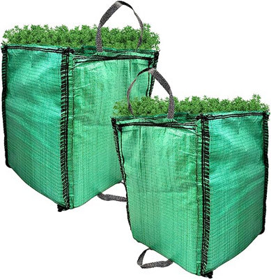 AirTech-UK 10 x Green Garden Waste Bags 120 Litres (45 x 45 x 56) cm Industrial Woven Polypropylene Material  Lawn and Garden - 6