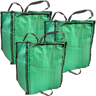 AirTech-UK 10 x Green Garden Waste Bags 120 Litres (45 x 45 x 56) cm Industrial Woven Polypropylene Material  Lawn and Garden - 7