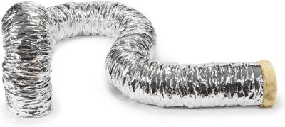 AirTech-UK 5-inch Insulated Flexible Ventilation Duct Hose - 125mm x 5m - Exhaust Hose for Heating - 3