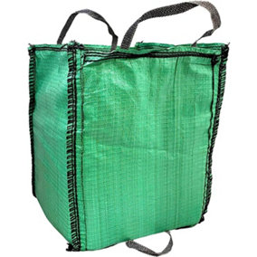 AirTech-UK 5 x Green Garden Waste Bags 120 Litres (45 x 45 x 56) cm Industrial Woven Polypropylene Material Lawn and Garden