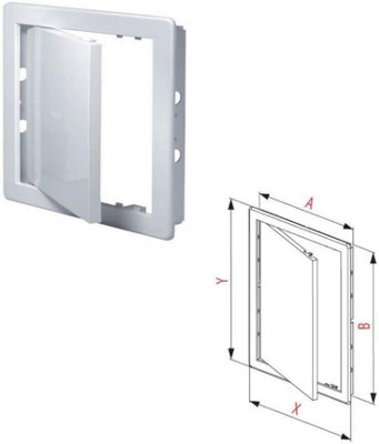 AirTech-UK Access Panel White Inspection Hatch Plastic Revision Door 300 mm x 300 mmm
