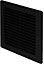 AirTech-UK Air Vent Grille Wall Ducting Plastic Cover Ventilation with Fly Screen/Mesh Black- 250x250mm
