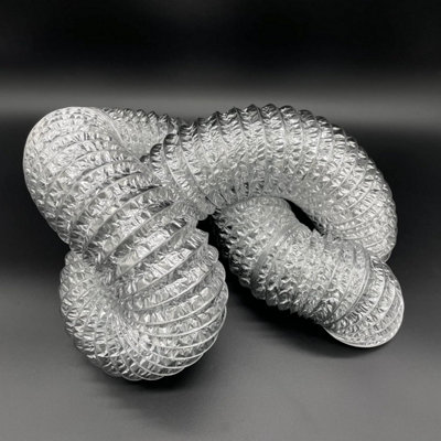 AirTech-UK Aluminium Ducting - 100mm / Dia 4"  with 2 Duct Clamps Flexible Ventilation  (100mm - 3