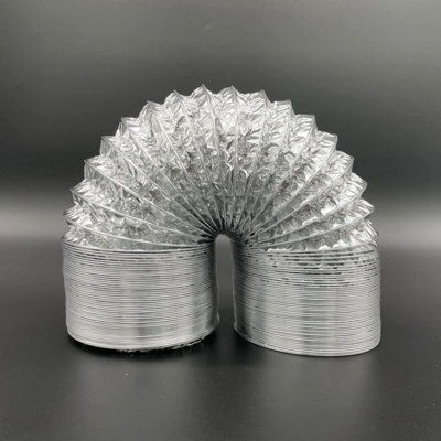 AirTech-UK Aluminium Ducting - 100mm / Dia 4"  with 2 Duct Clamps Flexible Ventilation  (100mm - 7