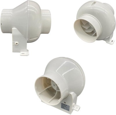 AirTech-UK Bathroom Centrifugal Fan Kit - Loft Ceiling Mount Extractor Duct Vent with Timer 4" (100MM)