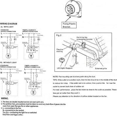 AirTech-UK Bathroom Centrifugal Fan Kit - Loft Ceiling Mount Extractor Duct Vent with Timer 4" (100MM) - 8