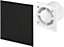 AirTech-UK Bathroom Extractor Fan 100 mm / 4" Black Glass decorative Front Panel with Timer