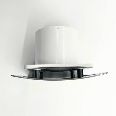 AirTech-UK Bathroom Extractor Fan 100 mm / 4" Brushed Chrome Finish decorative Front Panel with Pull Cord - 5