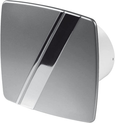 AirTech-UK Bathroom Extractor Fan 100 mm / 4" Linea silvery-satin Finish Front Panel with Humidity Sensor