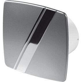 AirTech-UK Bathroom Extractor Fan 100 mm / 4" Linea silvery-satin Finish Front Panel with Humidity Sensor
