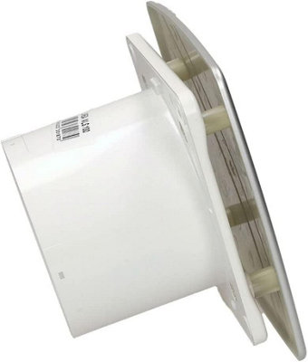 AirTech-UK Bathroom Extractor Fan 100 mm / 4" Linea silvery-satin Finish Front Panel with Humidity Sensor