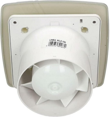 AirTech-UK Bathroom Extractor Fan 100 mm / 4" Linea silvery-satin Finish Front Panel with Humidity Sensor