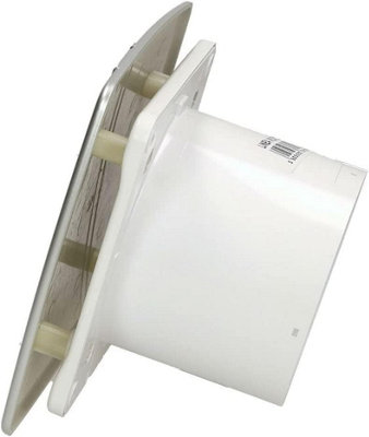 AirTech-UK Bathroom Extractor Fan 100 mm / 4" Linea silvery-satin Finish Front Panel with Humidity Sensor - 4