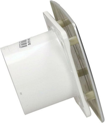 AirTech-UK Bathroom Extractor Fan 100 mm / 4" Linea silvery-satin Finish Front Panel with Pull Cord Switch