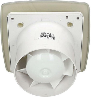 AirTech-UK Bathroom Extractor Fan 100 mm / 4" Linea silvery-satin Finish Front Panel with Pull Cord Switch