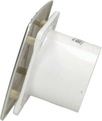 AirTech-UK Bathroom Extractor Fan 100 mm / 4" Linea silvery-satin Front Panel - 4