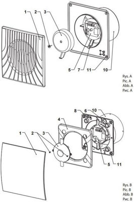 AirTech-UK Bathroom Extractor Fan 100 mm / 4" Linea silvery-satin Front Panel - 7