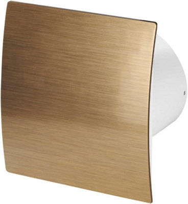 AirTech-UK Bathroom Extractor Fan 100 mm / 4" Metallic-gold Finish decorative Front Panel and Built in Humidity Sensor