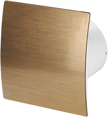 AirTech-UK Bathroom Extractor Fan 100 mm / 4" Metallic Gold Finish Front Panel with Timer