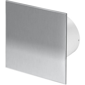 AirTech-UK Bathroom Extractor Fan 100 mm / 4" Smooth Stainless Steel Front Panel with Timer Sensor