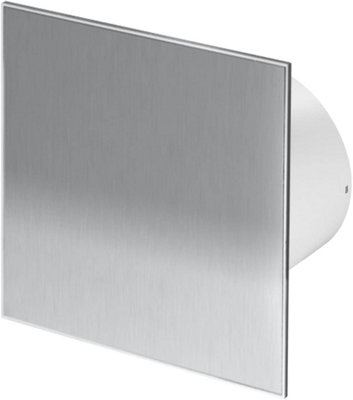 AirTech-UK Bathroom Extractor Fan 100 mm / 4" Smooth Stainless Steel Trax Front Panel with Humidy Sensor and Timer