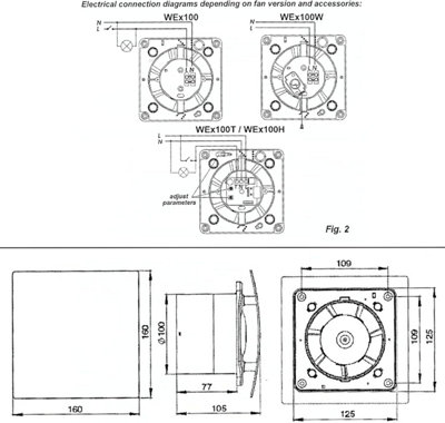 AirTech-UK Bathroom Extractor Fan 100 mm / 4" Smooth Stainless Steel Trax Front Panel with Humidy Sensor and Timer