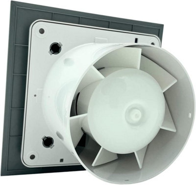 AirTech-UK Bathroom Extractor Fan 100 mm / 4" Smooth Stainless Steel Trax Front Panel