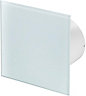 AirTech-UK Bathroom Extractor Fan 100 mm / 4" White Glass decorative Front Panel with Timer