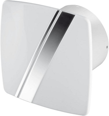 AirTechUK Bathroom Extractor Fan 100 mm / 4" White with Metallic band