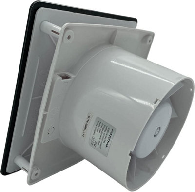 AirTech-UK Bathroom Extractor Fan 150mm/6 Matte Black Glass Front Panel with Humidity Sensor - 3