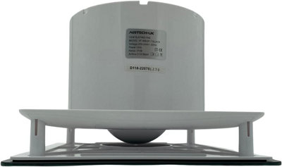 AirTech-UK Bathroom Extractor Fan 150mm/6 Matte Black Glass Front Panel with Humidity Sensor - 4