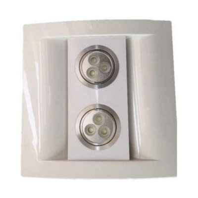AirTech-UK Bathroom Extractor Fan With 6 W LED Light Ceiling Kitchen Exhaust Fan White Front Finish for 100mm / 4 inch Duct Size