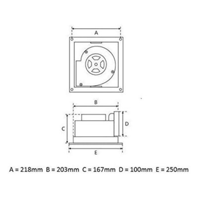 AirTech-UK Bathroom Extractor Fan With 6 W LED Light Ceiling Kitchen Exhaust Fan White Front Finish for 100mm / 4 inch Duct Size - 5